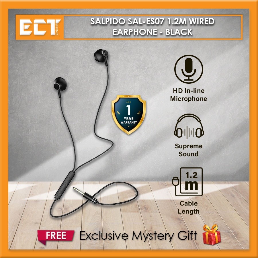 Salpido SAL-ES07 1.2M Wired Earphone with HD In-Line Microphone and ...