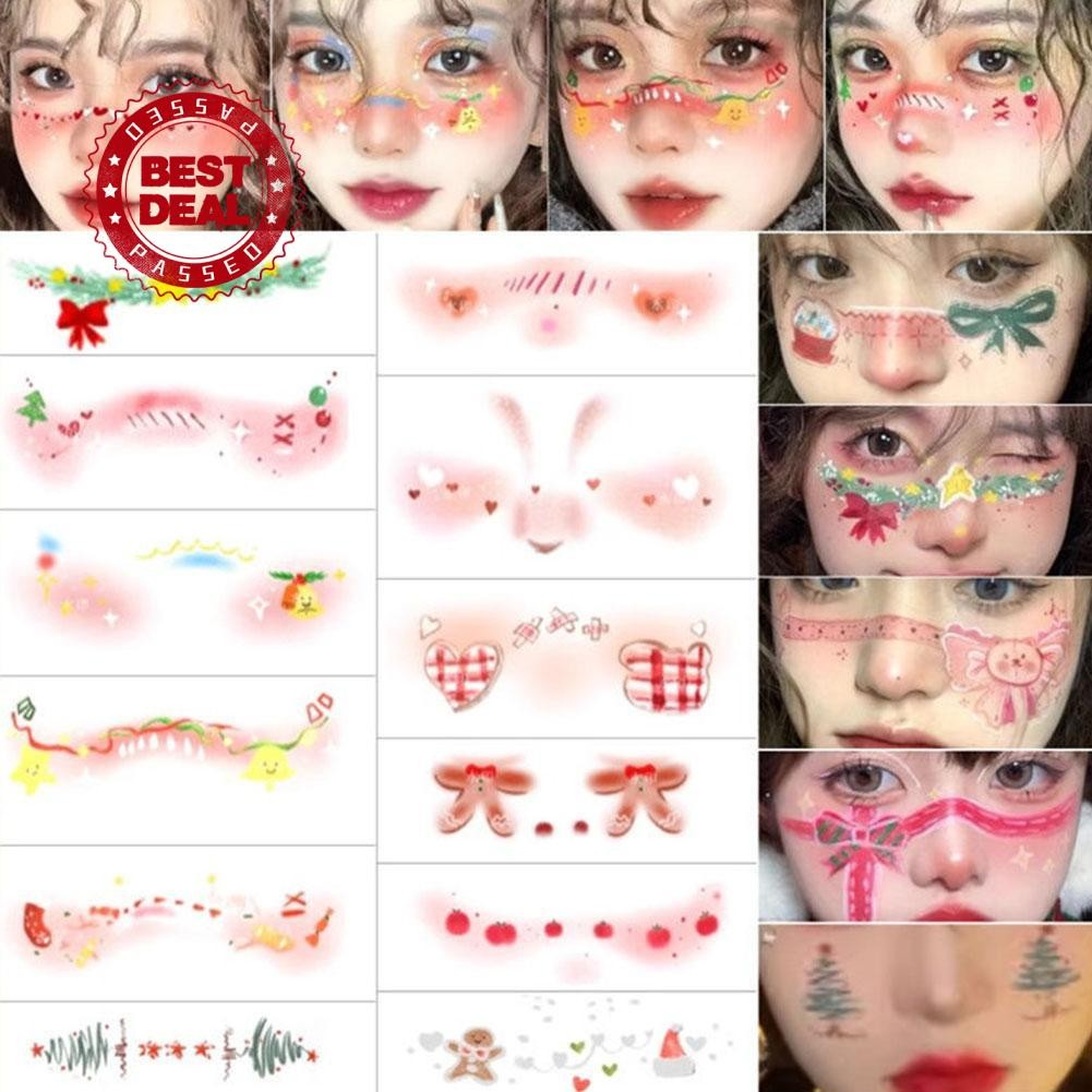 Christmas Cartoon Face Stickers Snowflake Colorful Stickers Stickers ...