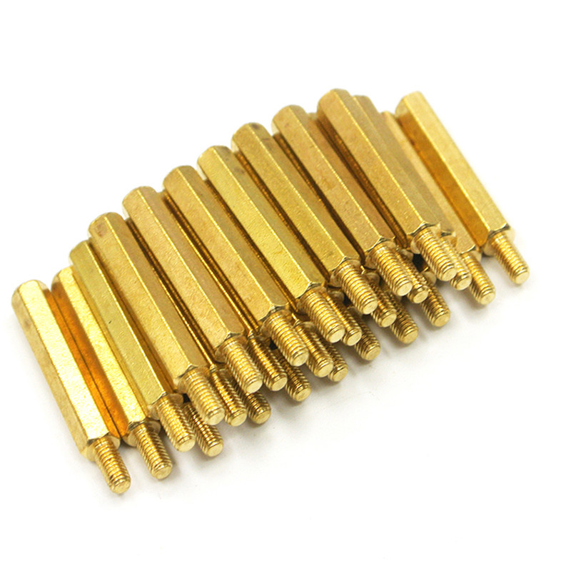 10PCS M3*40+6mm Brass Standoff Spacers - Hex Head PCB Pillar Spacers For Electronics