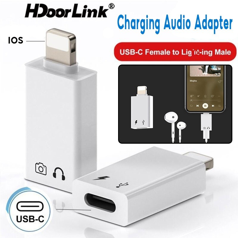 HdoorLink USB C To IOS Audio Adapter Charging Adapter Support Earphone ...