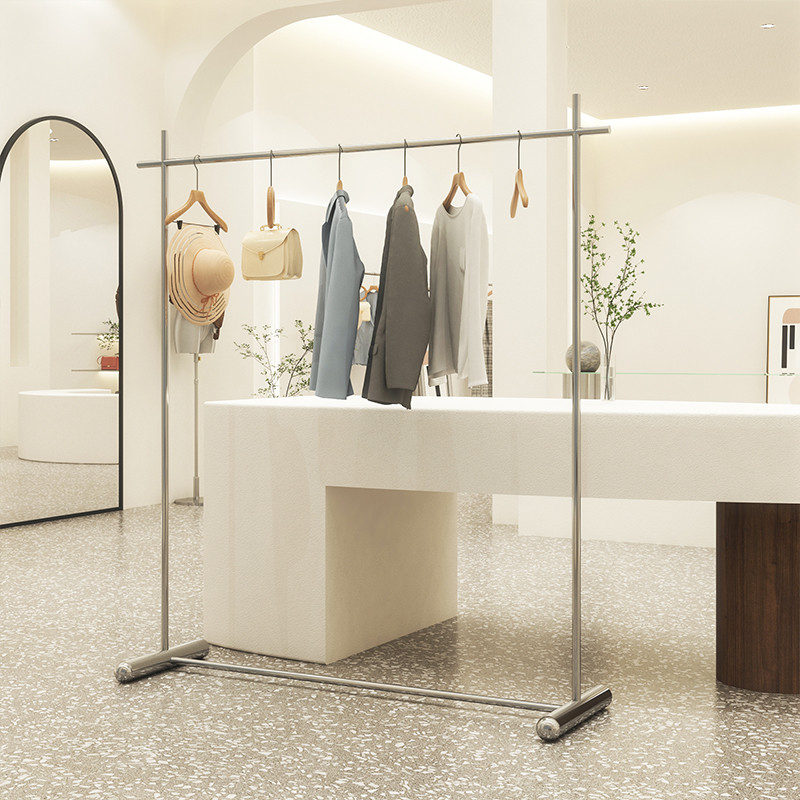 Clothing Store Display Rack Stainless Steel Simple Floor-Standing ...