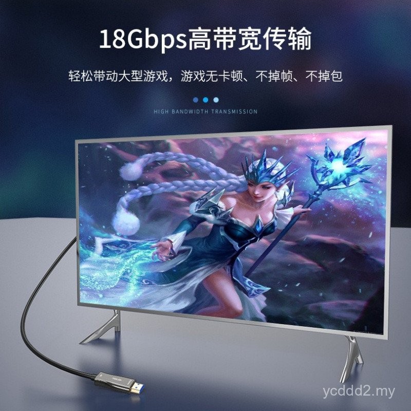 HDMI2.0 versi definisi tinggi wayar gentian optik projektor 4k kabel ...