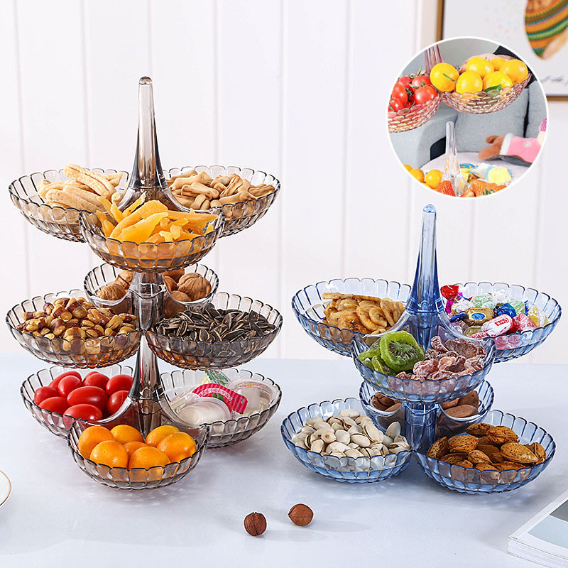 COD Single Layer Stackable Multifunctional Fruit Tray Plastic Plate ...