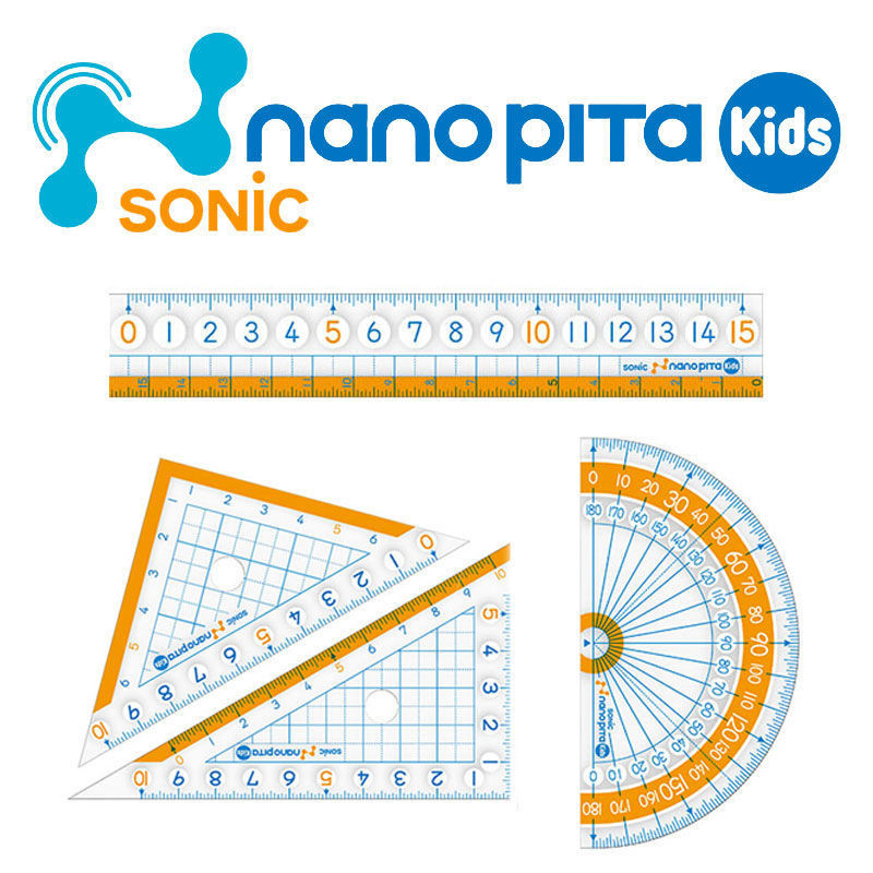 Japan Japan SONIC Transparent Boxed Ruler Set Ruler Triangle Protractor ...