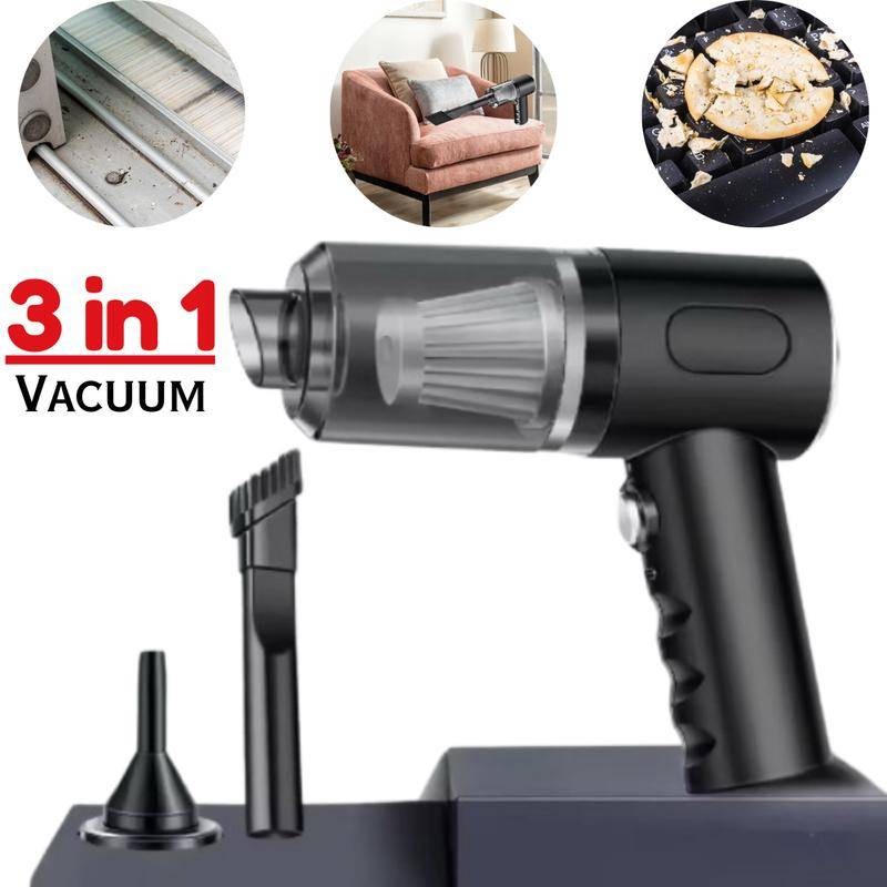 3 in 1 Portable Mini Car Vacuum 9000PA Rechargeable Wireless Cordless ...
