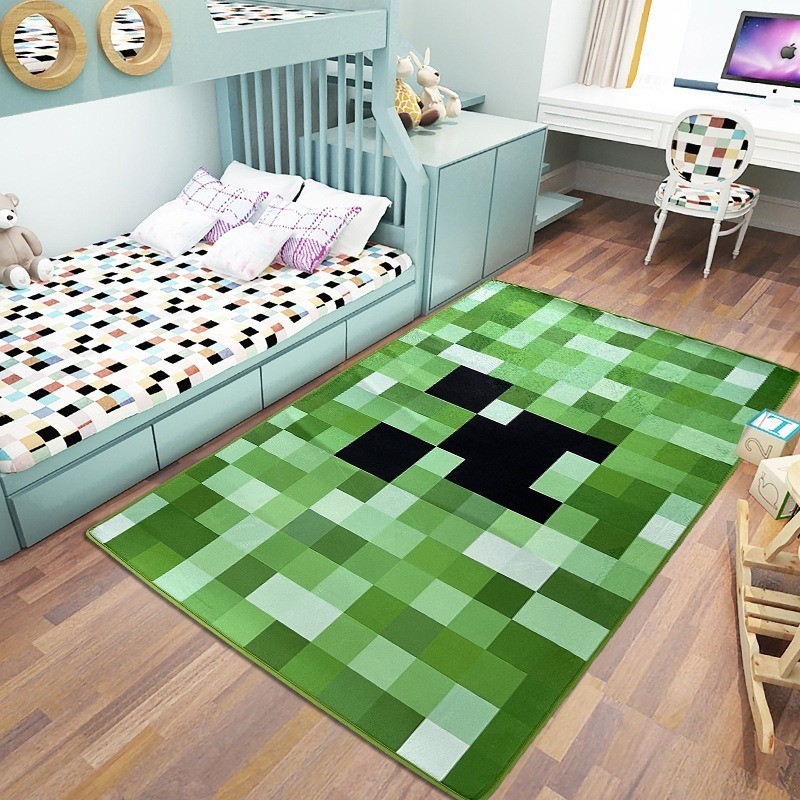 Minecraft Bay Window Bedroom Full Carpet Children Bedside Room Living ...