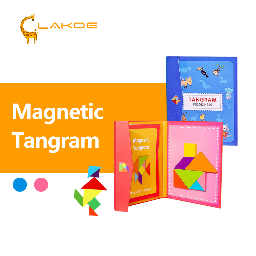 Lakoe Wood Magnetic Tangram Puzzle Geometric Shapes Tangram Jigsaw ...