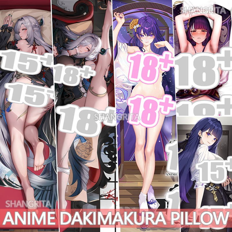 Dakimakura Pillowcase Genshin Impact Raiden Shogun and Shenhe Game ...