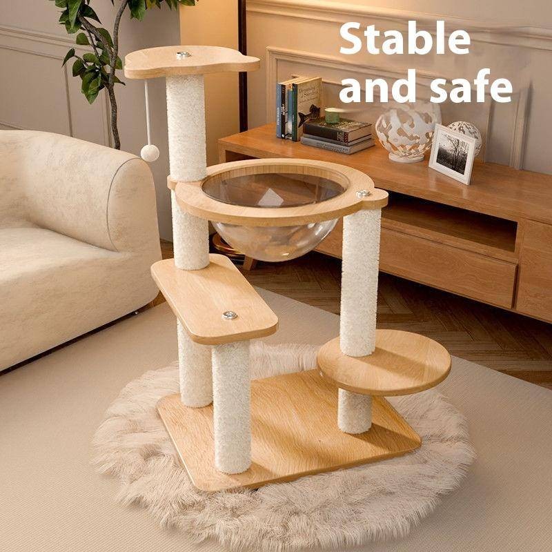 Wear-resistant Cat Climbing Frame With Litter