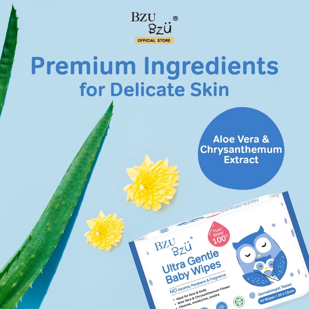 BZU BZU Ultra Gentle Fragrance Free Baby Wet Wipes (30wipes) | Shopee ...