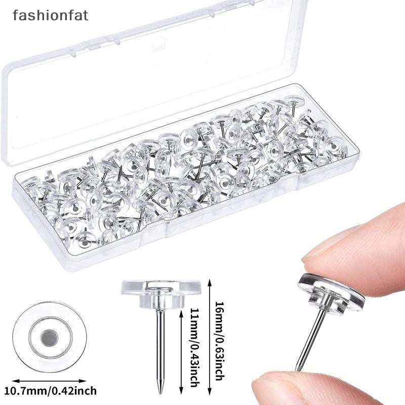 [fashionfat] 50Pcs Transparent Pins Multi-purpsoe Flat Round Pushpins ...