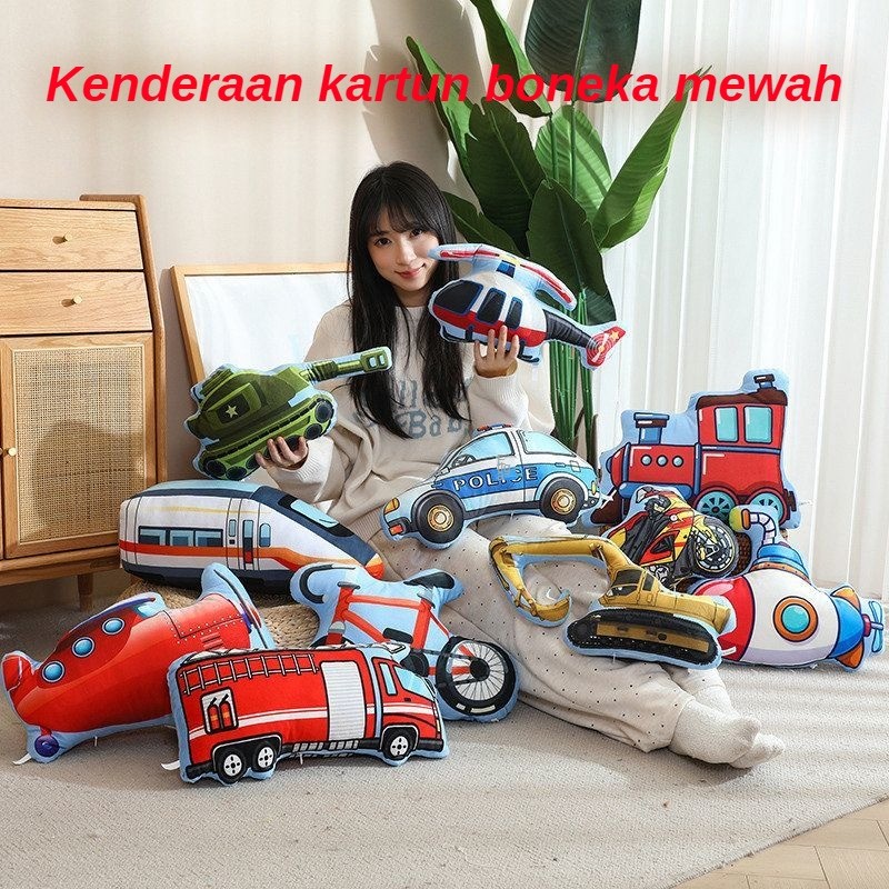 Cartoon Transportation Plush Toy CRH Train Police Car Excavator Fire ...