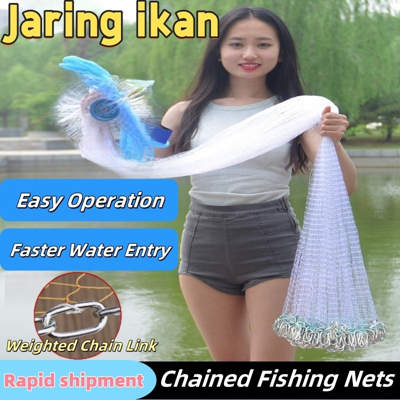 Jala Ikan/ 9/8/7/6/Kaki /Panjang Fish Net/Jaring Ikan/jala udang bubu ...