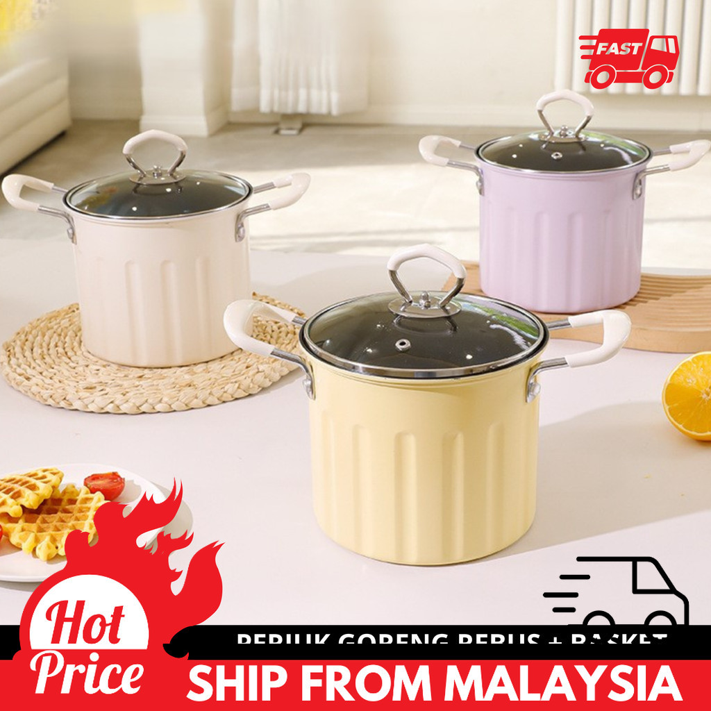 Periuk Goreng | 3L Oil Pot Multifunctional Deep Fryer Pot With Basket ...
