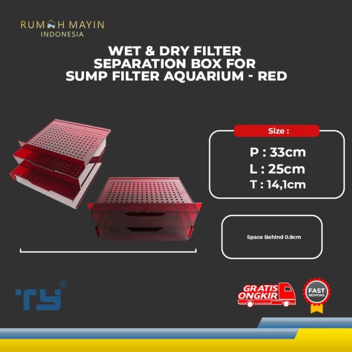 Wet & Dry Filter Separation Box For Aquarium Filter Sump - Red | Shopee ...