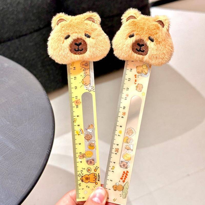 Shake Cartoon Capybara Plush Doll Ruler Cute animal Plastic Straight ...