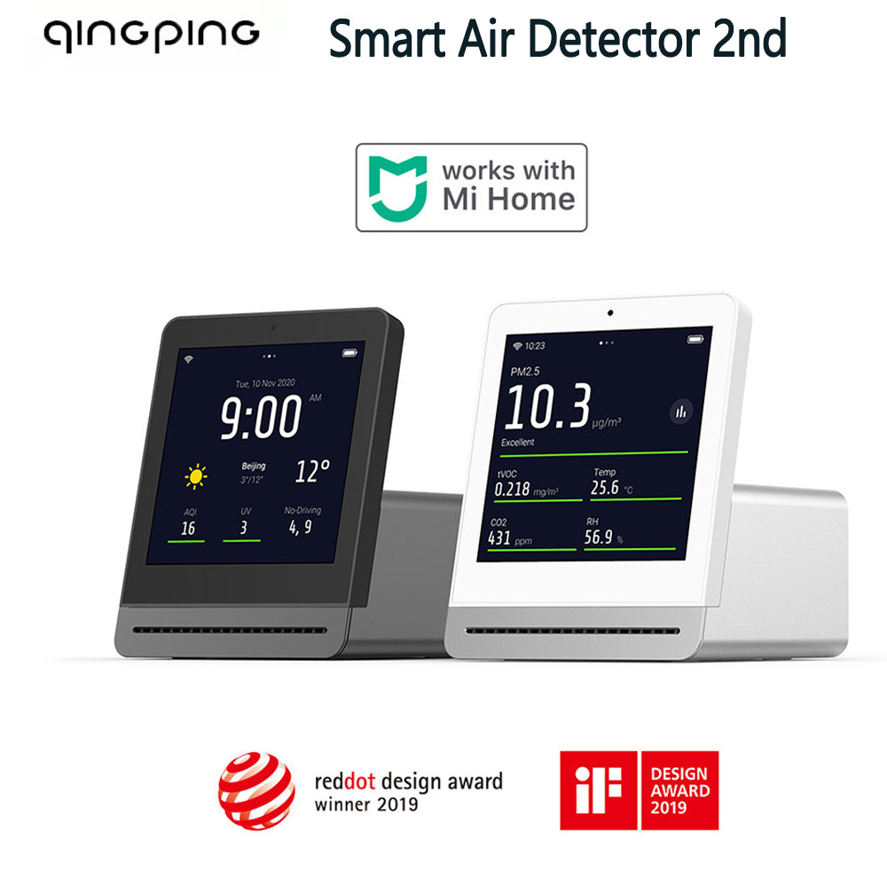 Qingping Air Detector 2 Smart Home Touch Screen Control Temperature ...