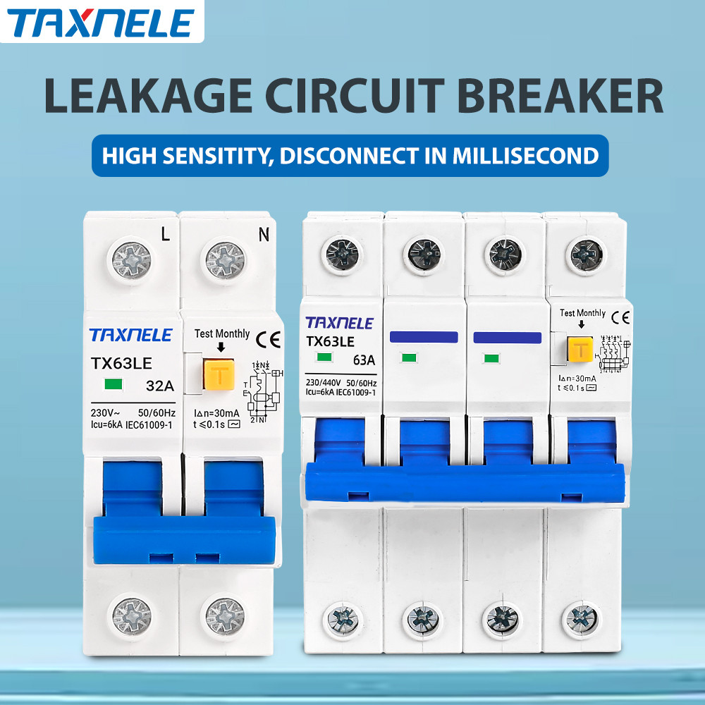 Leakage Protector RCBO Overload Short Circuit Protection 2P 4P 30mA ...
