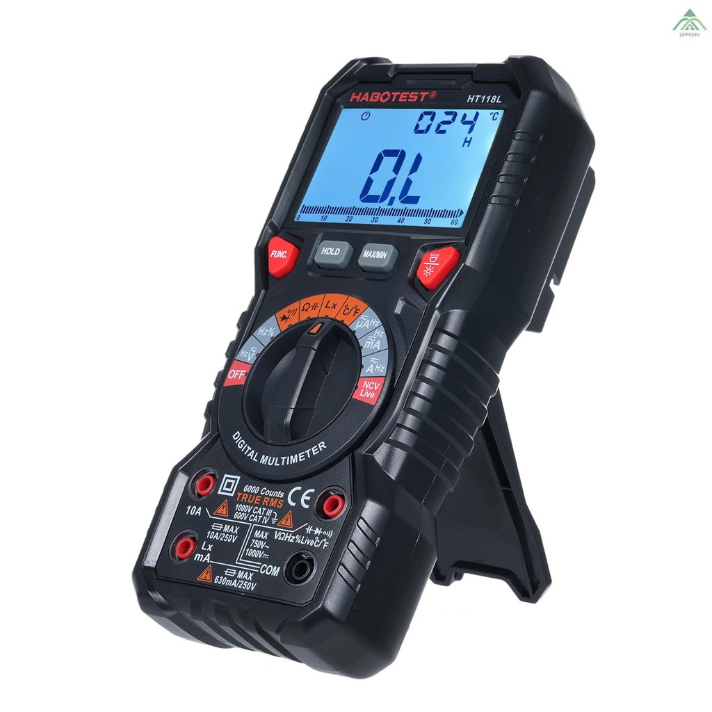 HABOTEST HT118L Digital Multimeter 6000 Counts True RMS AC/DC Current ...