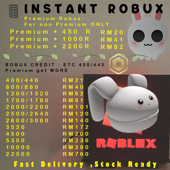 Roblox Gift Card Instant Robux Robox pc game | Shopee Malaysia