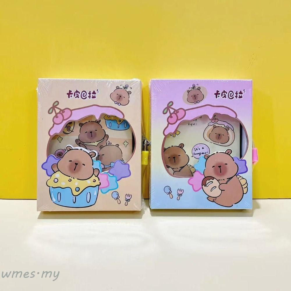 WMES1 Capybara Mini Notebook, Color Page Cartoon Capybara Diary Notepad ...