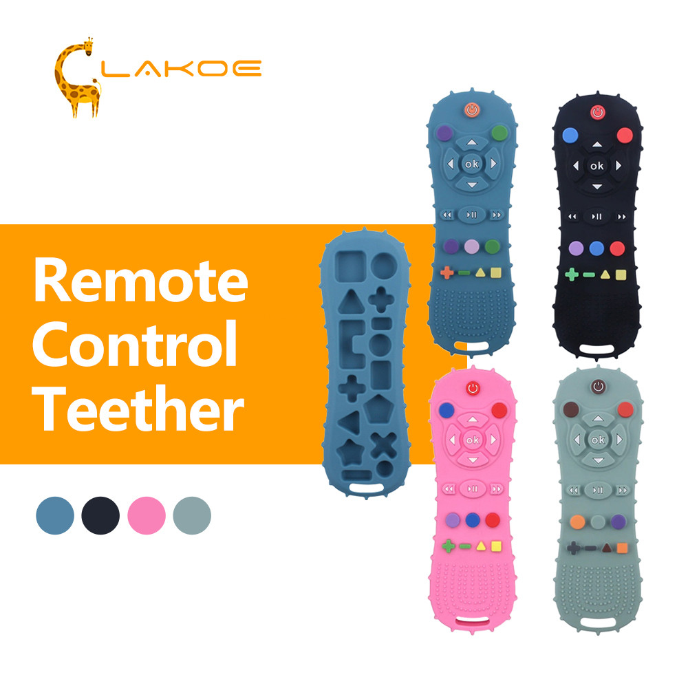 Lakoe TV Remote Control Teether Baby Toys Food Grade Silicone Mainan ...