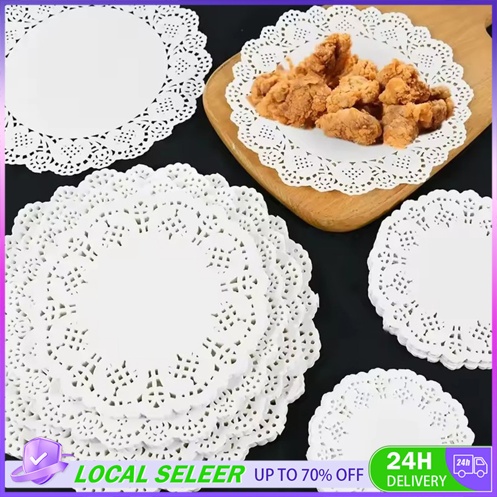 150Pcs Disposable Cake Paper Lace Doily 3.5/4.5/5.5inch For Fried Food ...