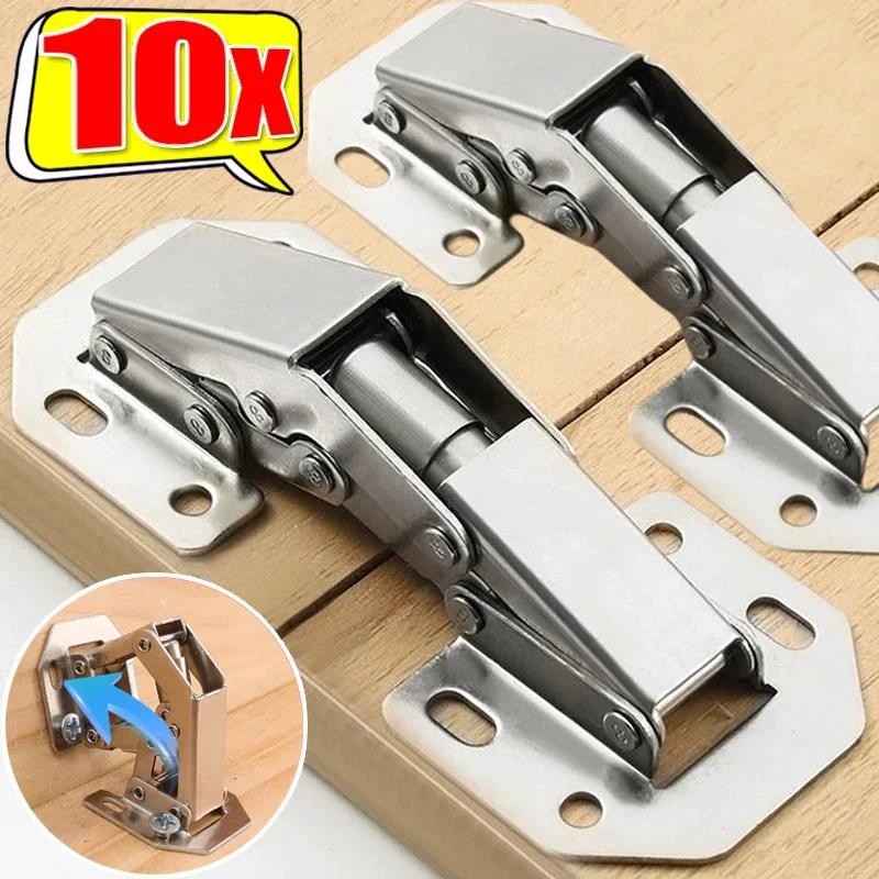 2/10PCS No-Drilling Hole Cabinet Hinges - 90° Cupboard Door Hydraulic ...