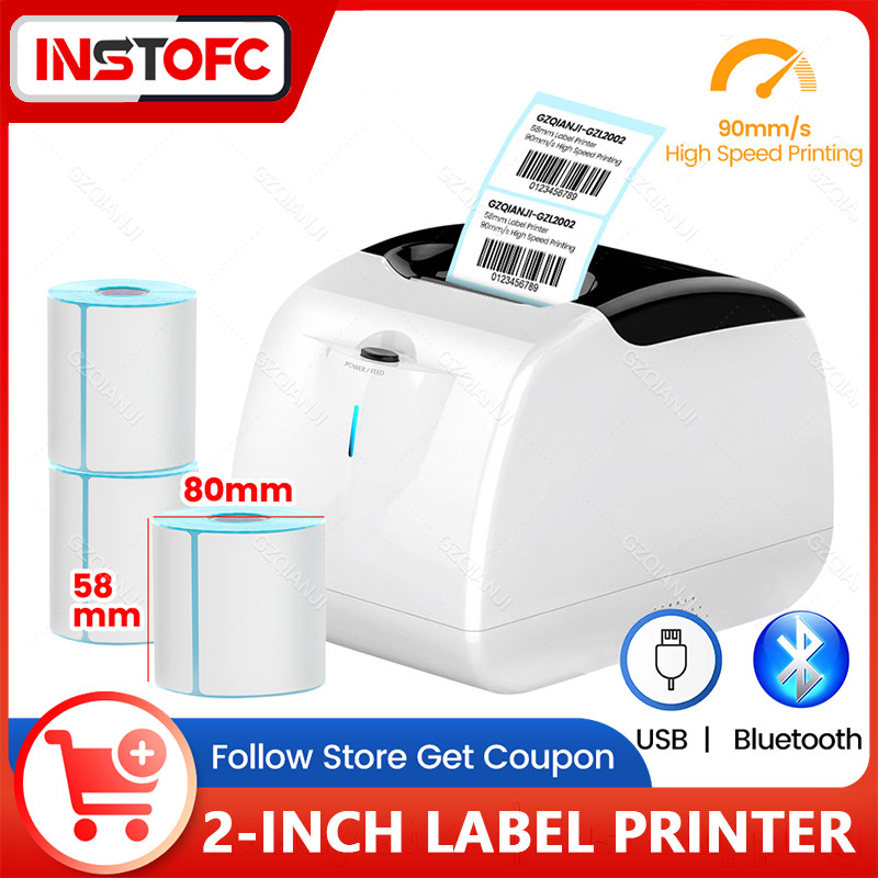 Label Printer 2inch-58mm USB/Bluetooth Support Android & iOS & Windows ...