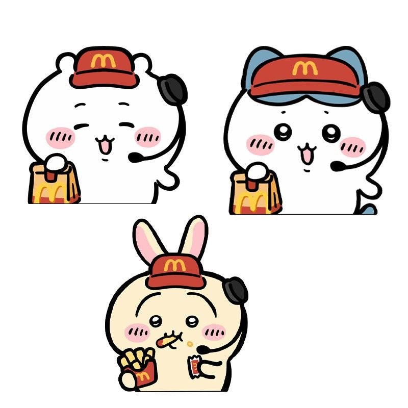 Jiikawa McDonald's M Kee Car Stickers Cute Cartoon Body Decoration ...