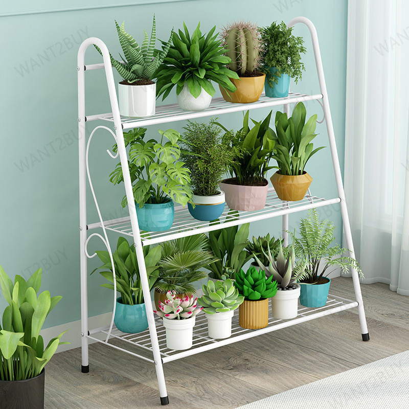 JOY Garden Flower Rack 3 Layers Anti Rust Home Metal Plant Pot Storage ...