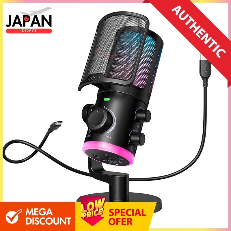 FIFINE USB Condenser Microphone Game/Chat Routing for PC Gaming Mic ...