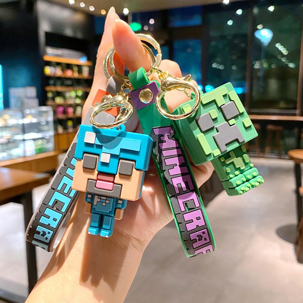Creative Minecraft 3D Sandbox Game Keychain Couple Keychain notamy ...