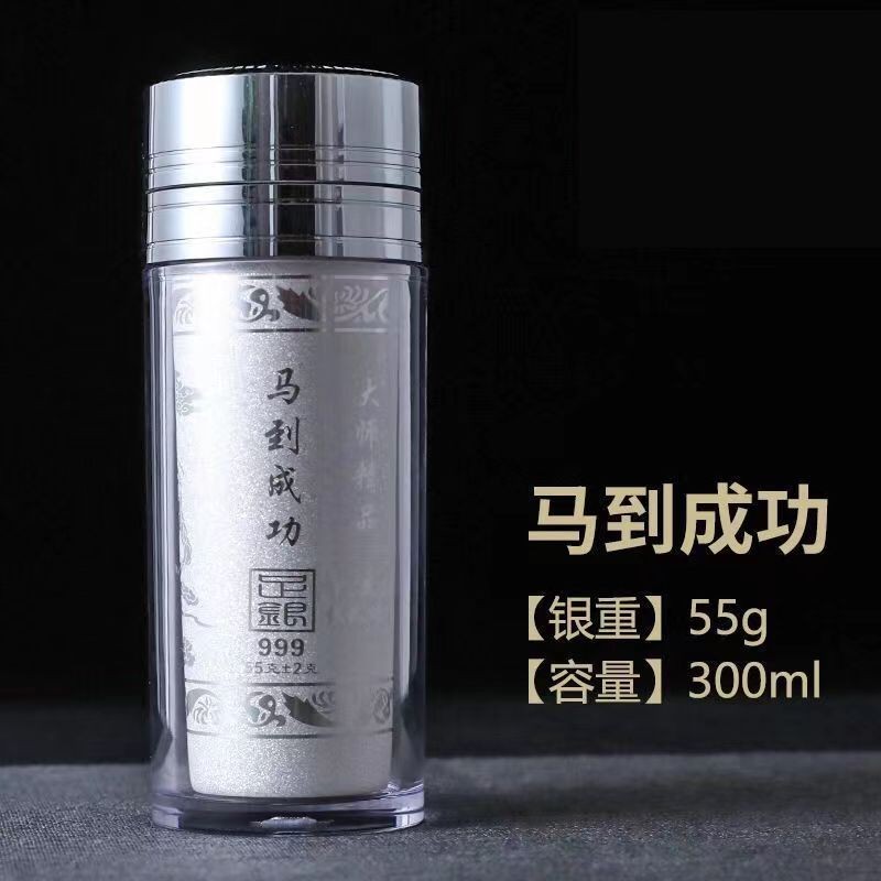 银水杯999纯银正品足银雪花银手工熟银内胆银杯子食用银999纯银Silver