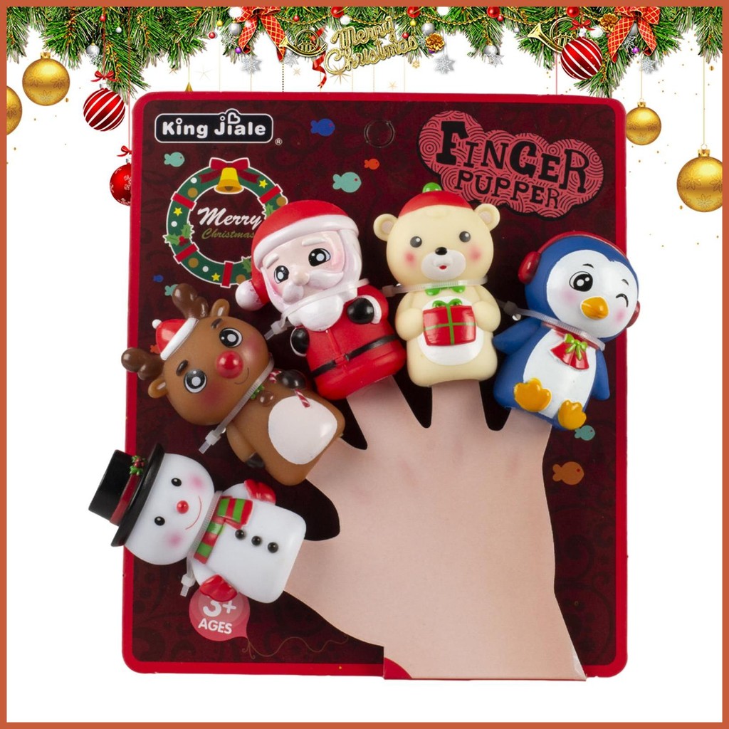 6 Pcs Finger Puppets, Puppets For Boys & Girls, Mini Plush Figures Toy Assortment Hand Puppet Novelty Gifts Christmas, Finger Doll Puppet Show Props Hand For Shows