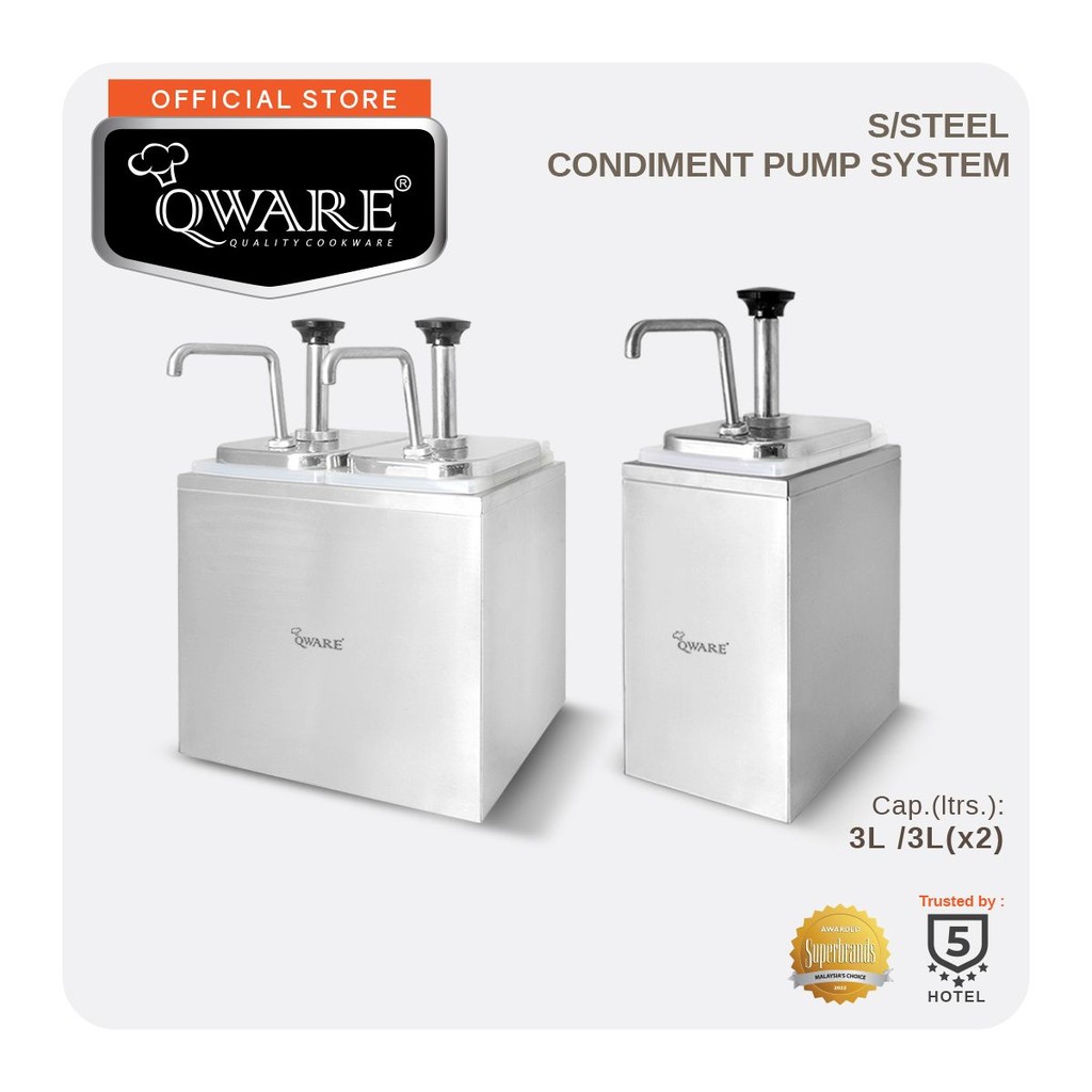 Qware Stainless Steel Condiment Pump System (Single/Double) | Shopee ...