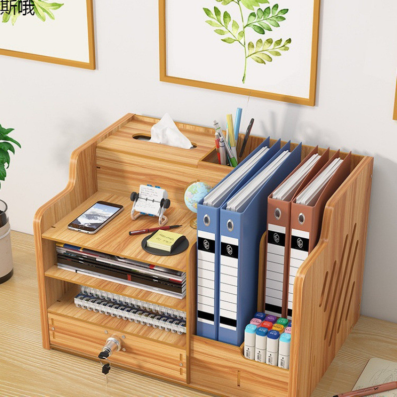 Desktop Storage Wooden Cabinet Girls Work Seat Table Storage Rack On ...