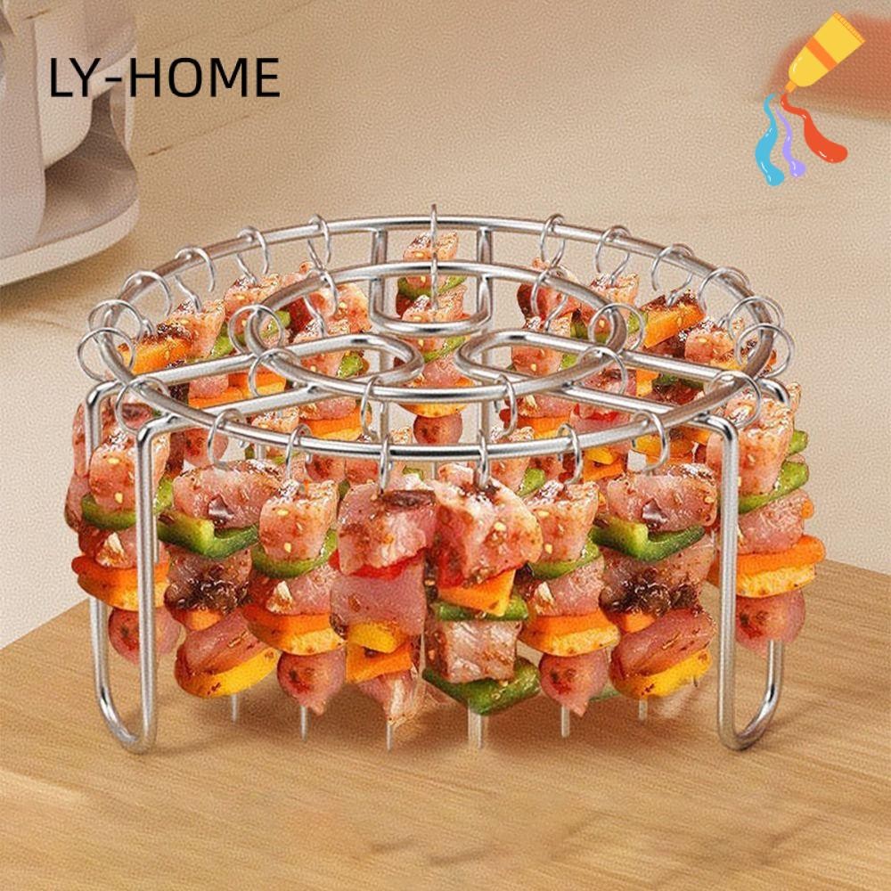 LY-HOME Vertical Grill Rack, Detachable String Grill Skewer Holder, 12 ...