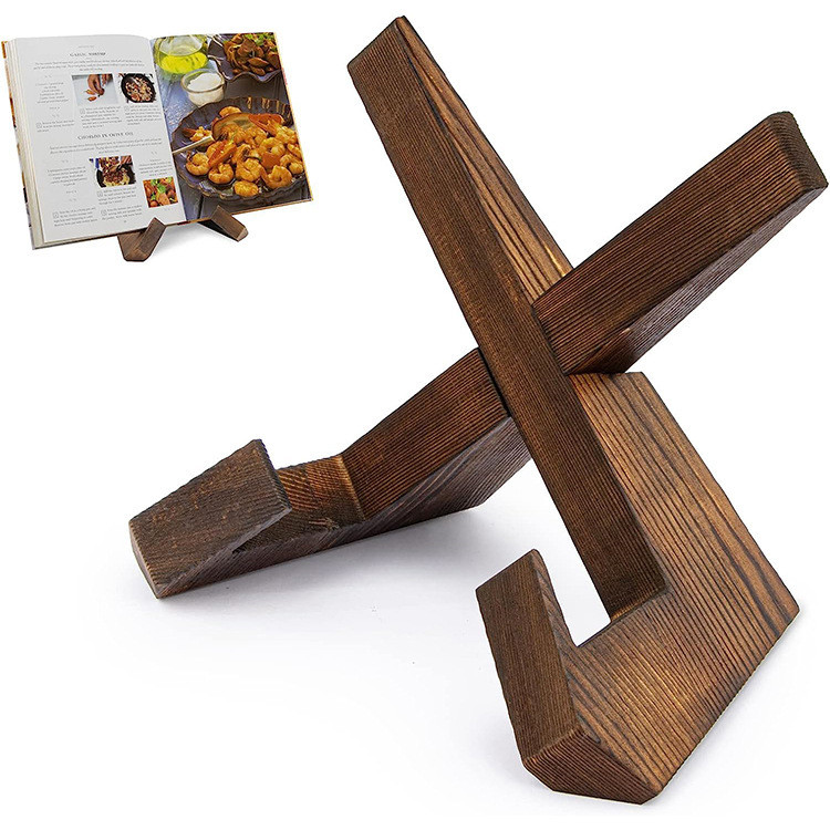 Wooden Recipe Rack Kitchen Menu Display Rack Wooden Bookshelf | Shopee ...