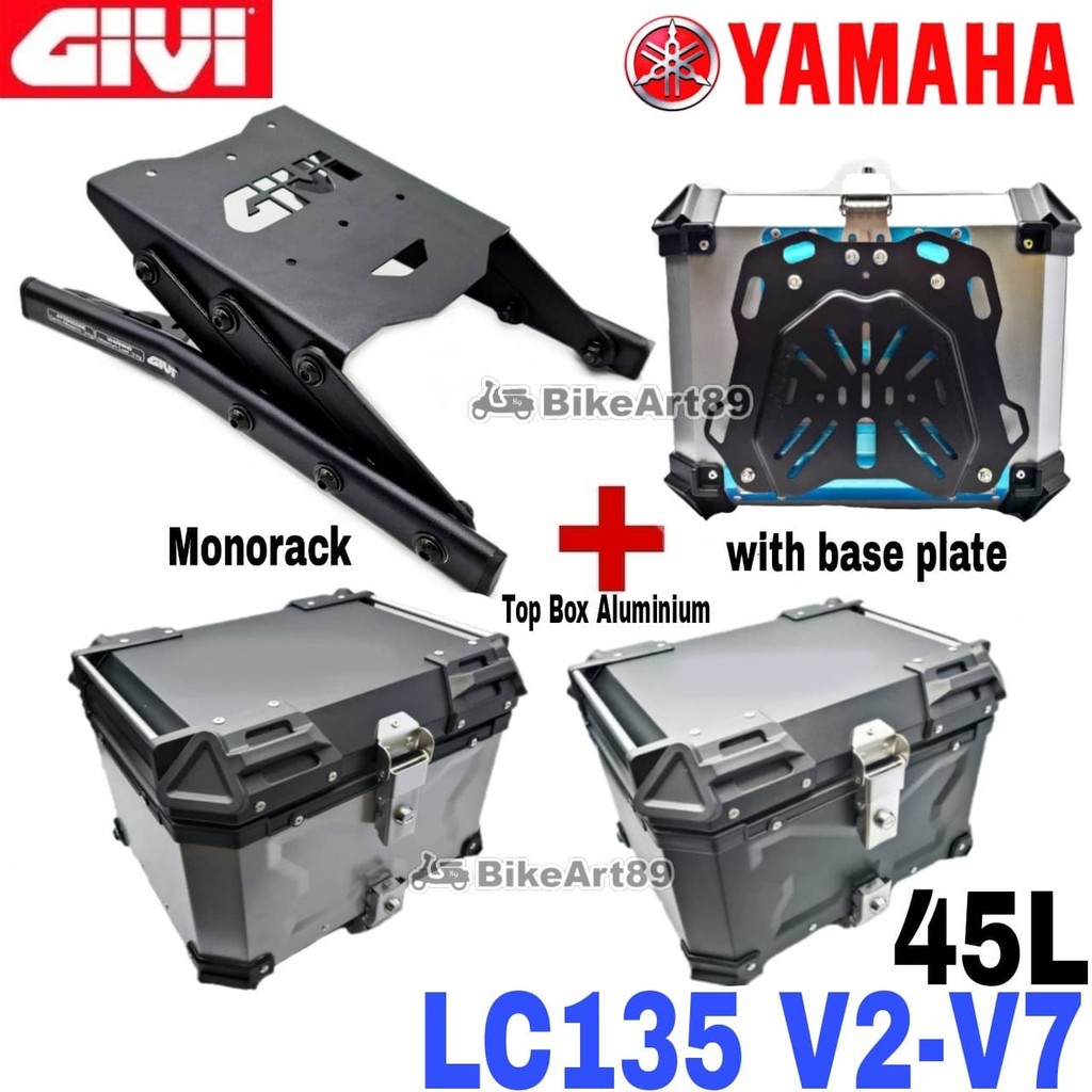 GIVI Monorack Yamaha LC135 ES/ES16 V2-V7 Top Box Aluminium 45L 45 Liter ...