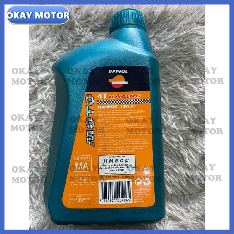 Motorbike Engine Oil minyak hitam 100% Original REPSOL MOTO 4T RACING ...
