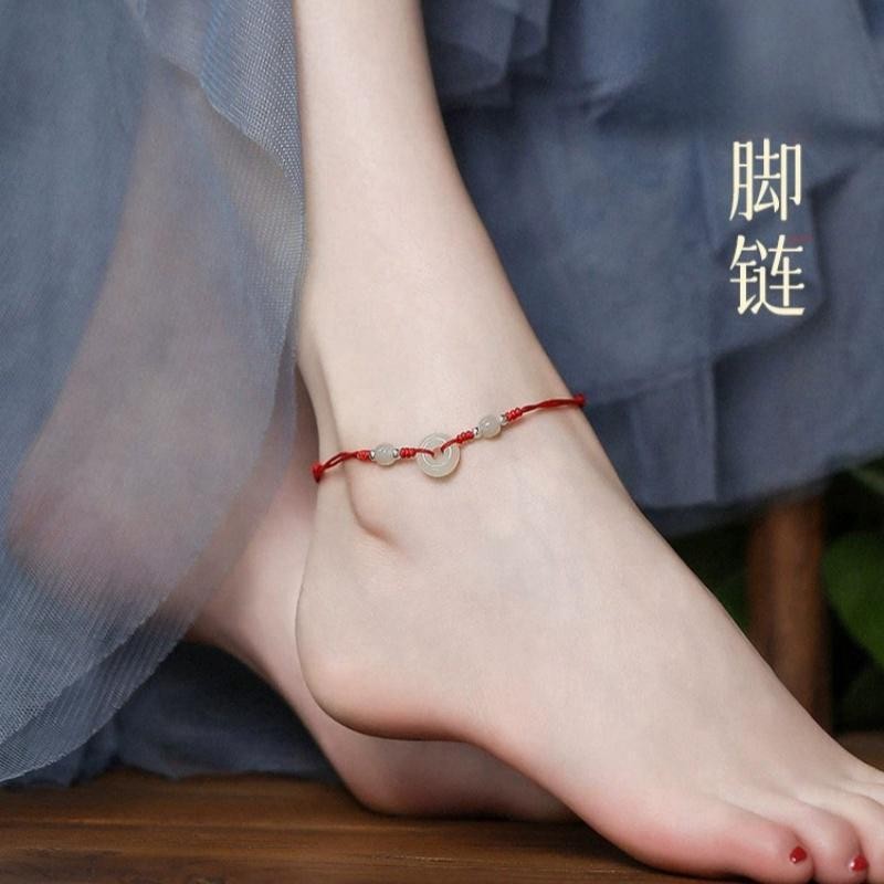 2024 Red Rope Meet Safe Anklet Female Safe Buckle Braided Benming Year ...