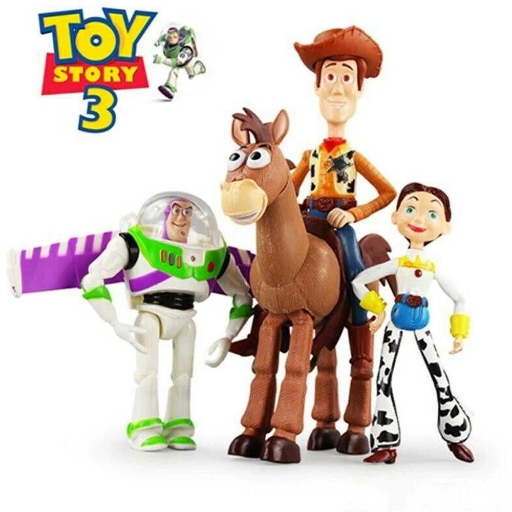 4pcs Toy Story Woody Cowboy Jessie Buzz Lightyear Bullseye Action ...