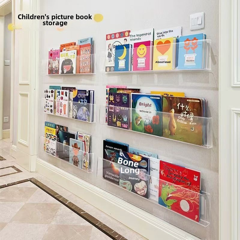 Picture book display rack wall mounted bookshelf behind the door ...