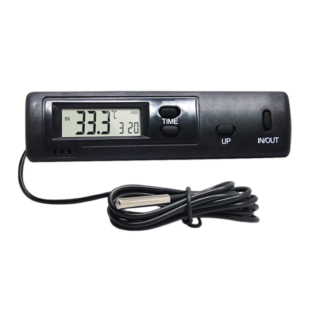 Digital Indoor Outdoor Thermometer with Clock, Dual Temperature Display ...