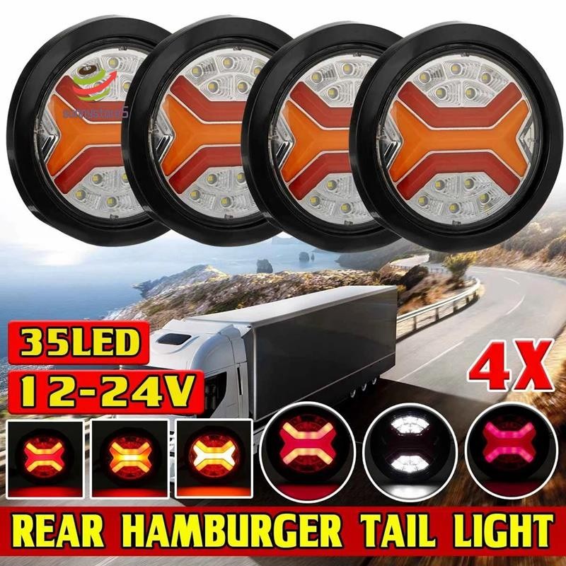 4X Flowing 35 LED Truck Trailer Rear Turn Signal Blinker Lamp 12-24V ...