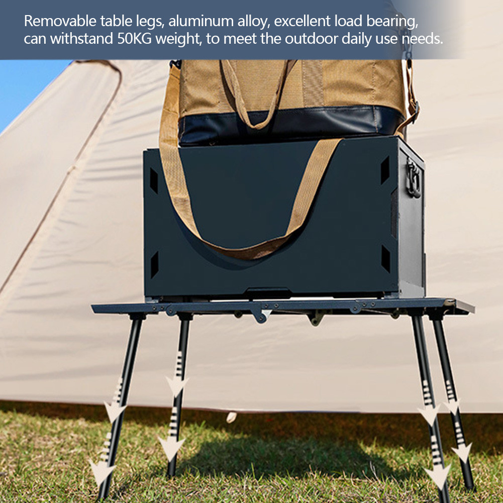 4-Fold Portable Barbecue Table Lightweight Foldable Table for ...