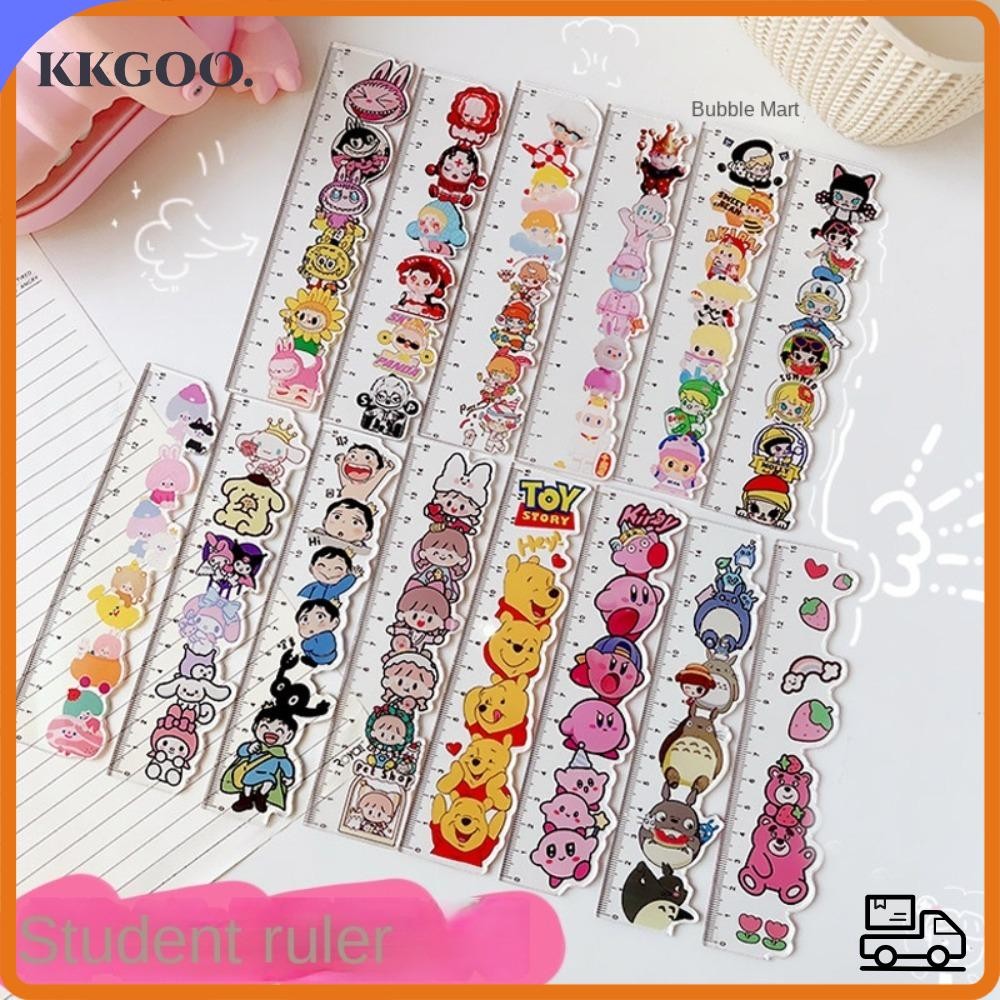 KKGOO Labubu Ruler, 15cm Cartoon Sanrio Straight Rulers, Kawaii Office ...