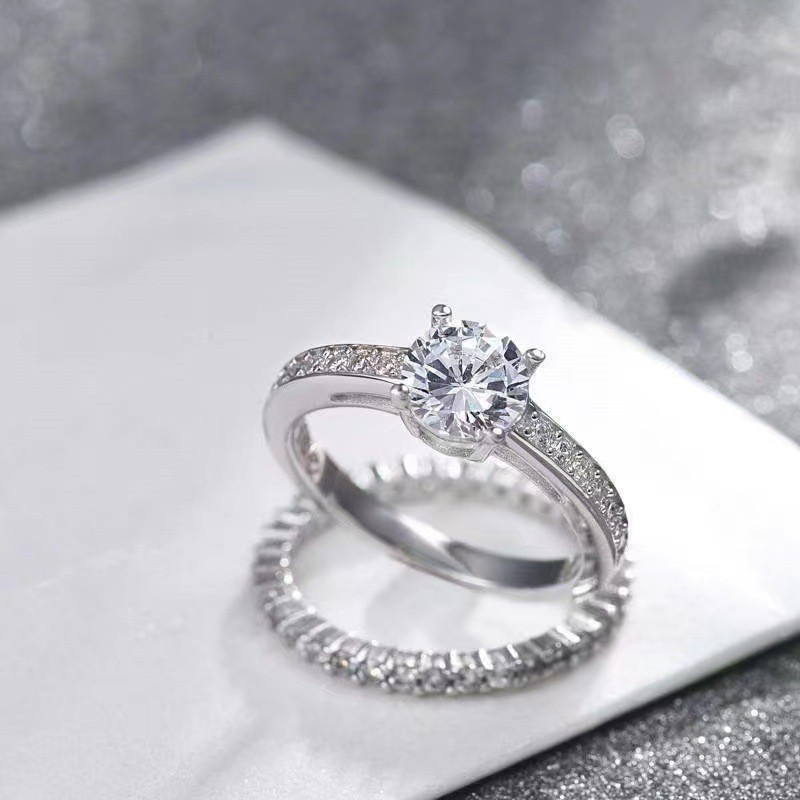 High-Quality Couple Double Ring Pair Ring Ring Simple Double Ring ...