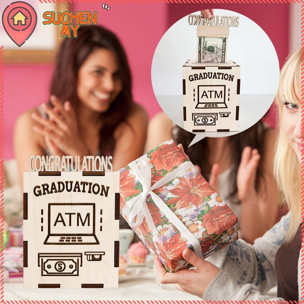 SUCHENMY Graduation Money Gift Box, Grad Celebrations Wooden Graduation ...